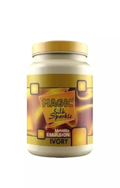 Magic Paints Silk Sparkle 100 ml Ivory Glossy Finish Metallic Emulsion Acrylic Paint
