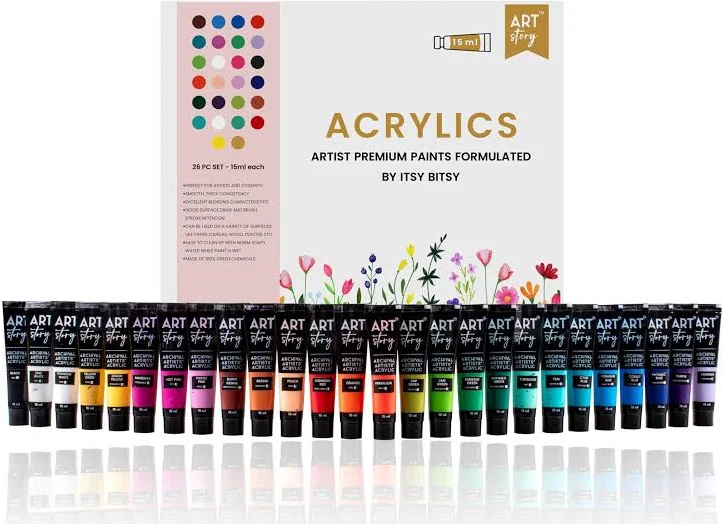 Itsy Bitsy Artists Acrylic Colour Set 26 Colors X 15ml each