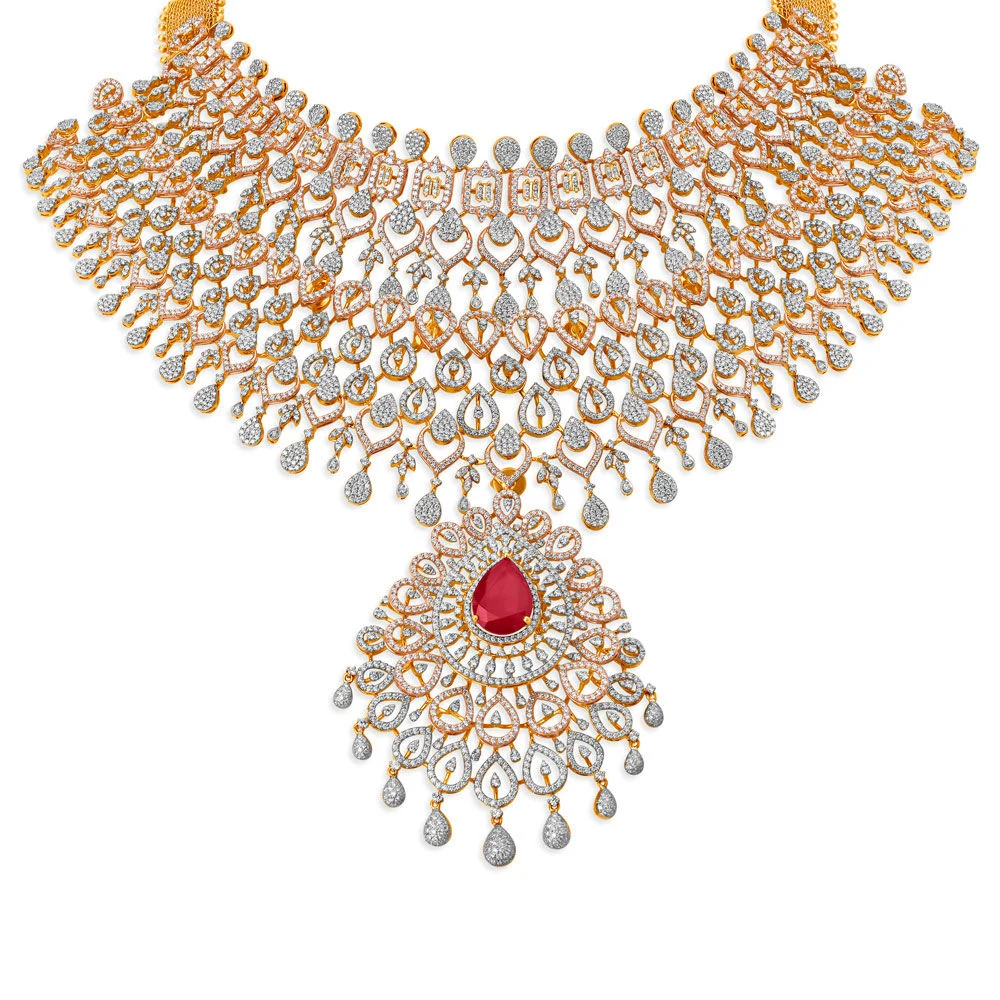 Tanishq Diamond Set Bridal Diamond Necklace
