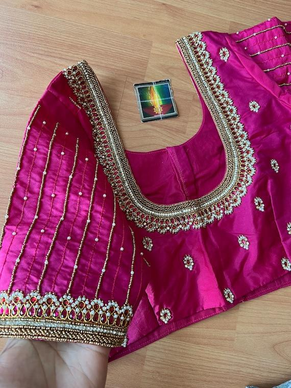 Pink Maggam Work Blouse
