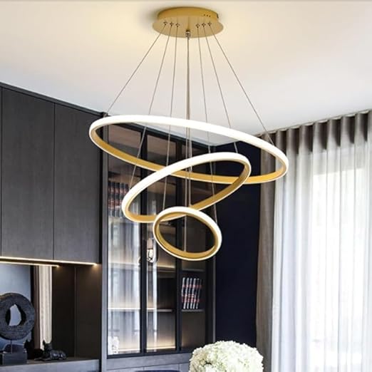 Desidiya® Modern Double 3-Ring LED Pendant Light