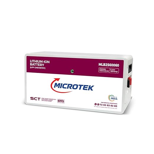 Microtek 100Ah 25.6V LiFePO4 Lithium Inverter Battery