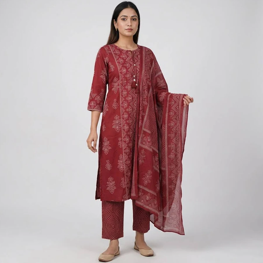 Buy Now Printed Kurta with Pant and Dupatta Set