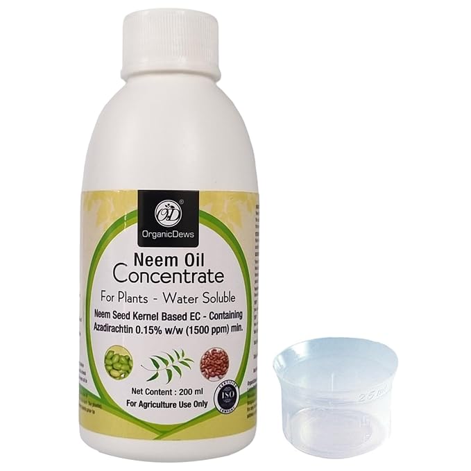 OrganicDews Neem Oil 1500 PPM (Water Soluble) Concentrate for Plants 200 ml