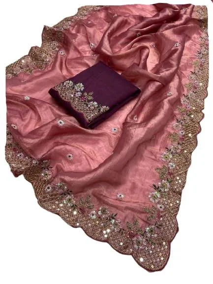 VS FASHION Saree For Womens And Girls Soft Gold Crush Saree