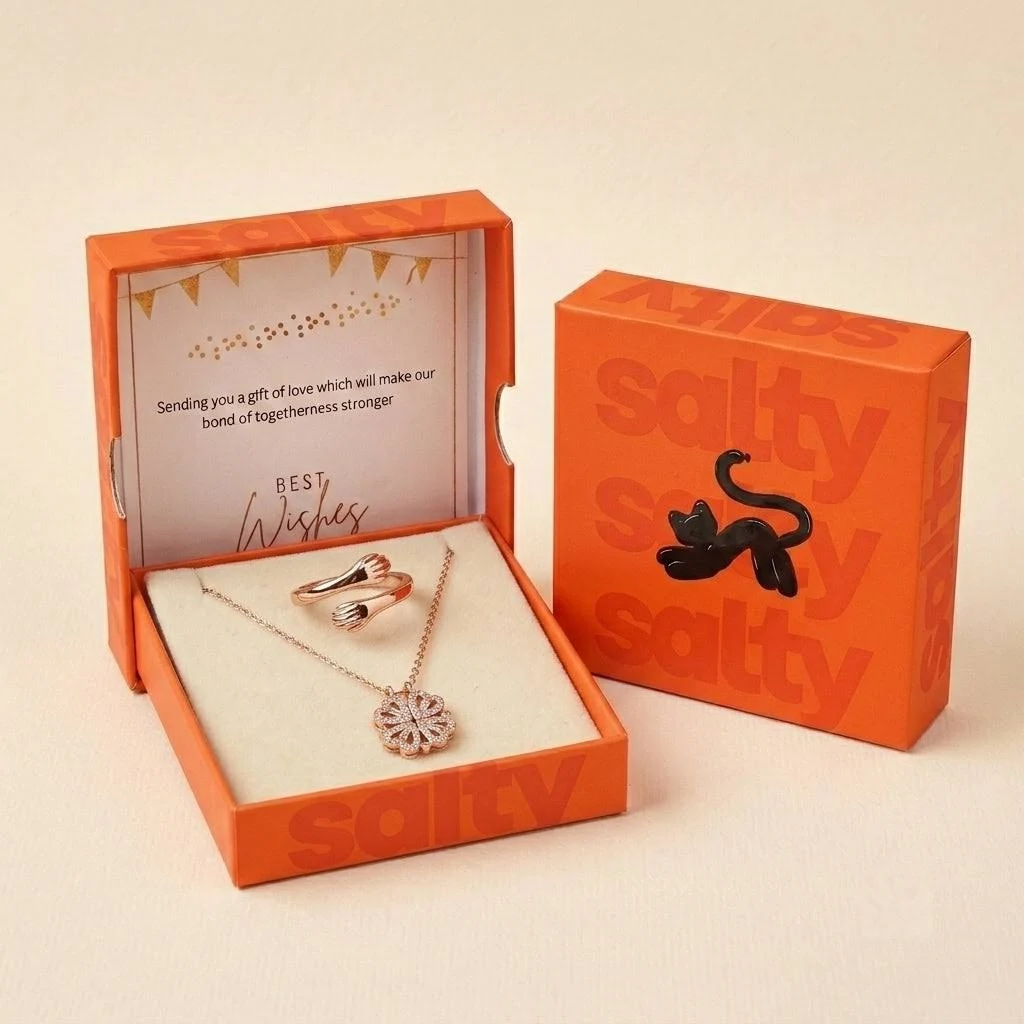 Salty Floral Theme Jewelry Set Dazzling Rose Gold Necklace
