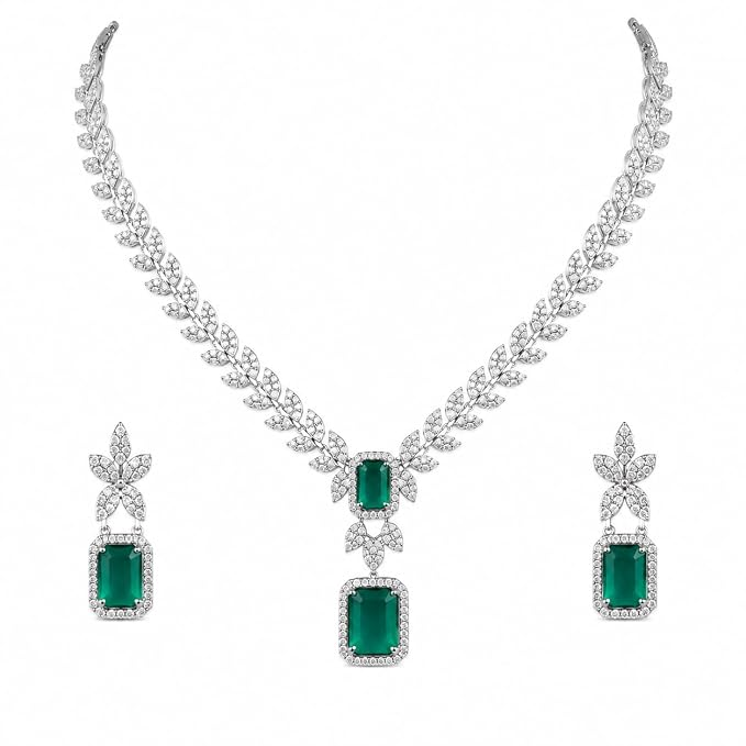 Shree Guantit CZ AD Necklace and Earrings