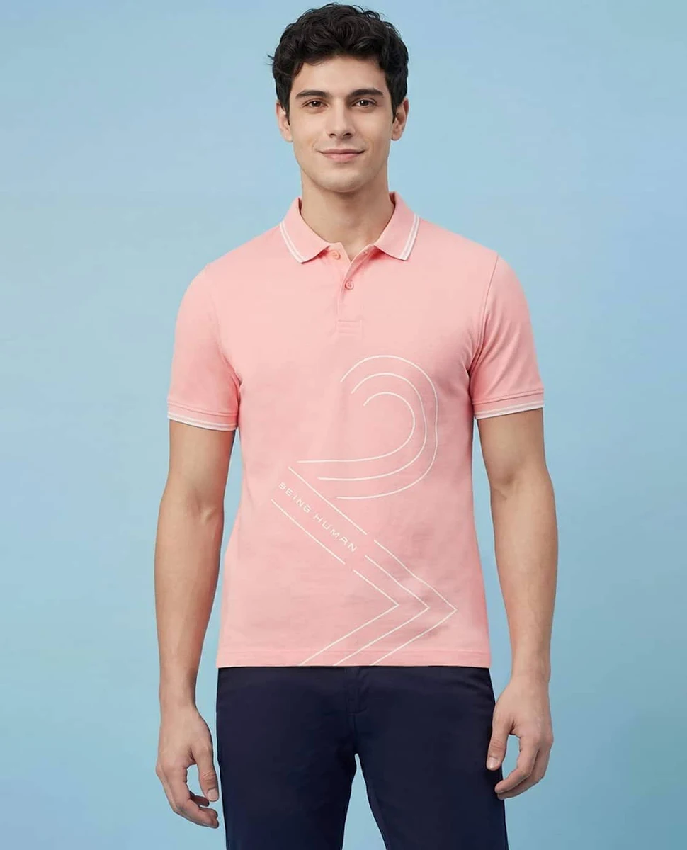 Being Human Printed Men Polo Neck
