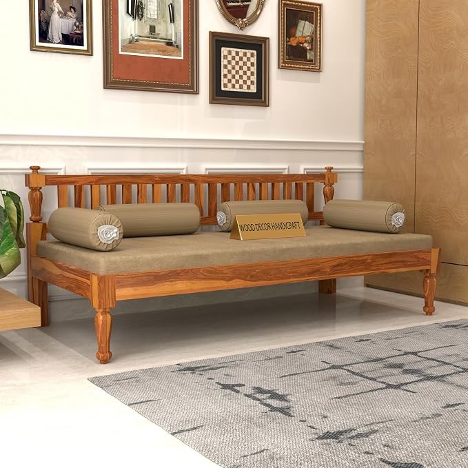 Wooden Couch Diwan Sofa Settee Three 3 Seater Sofa