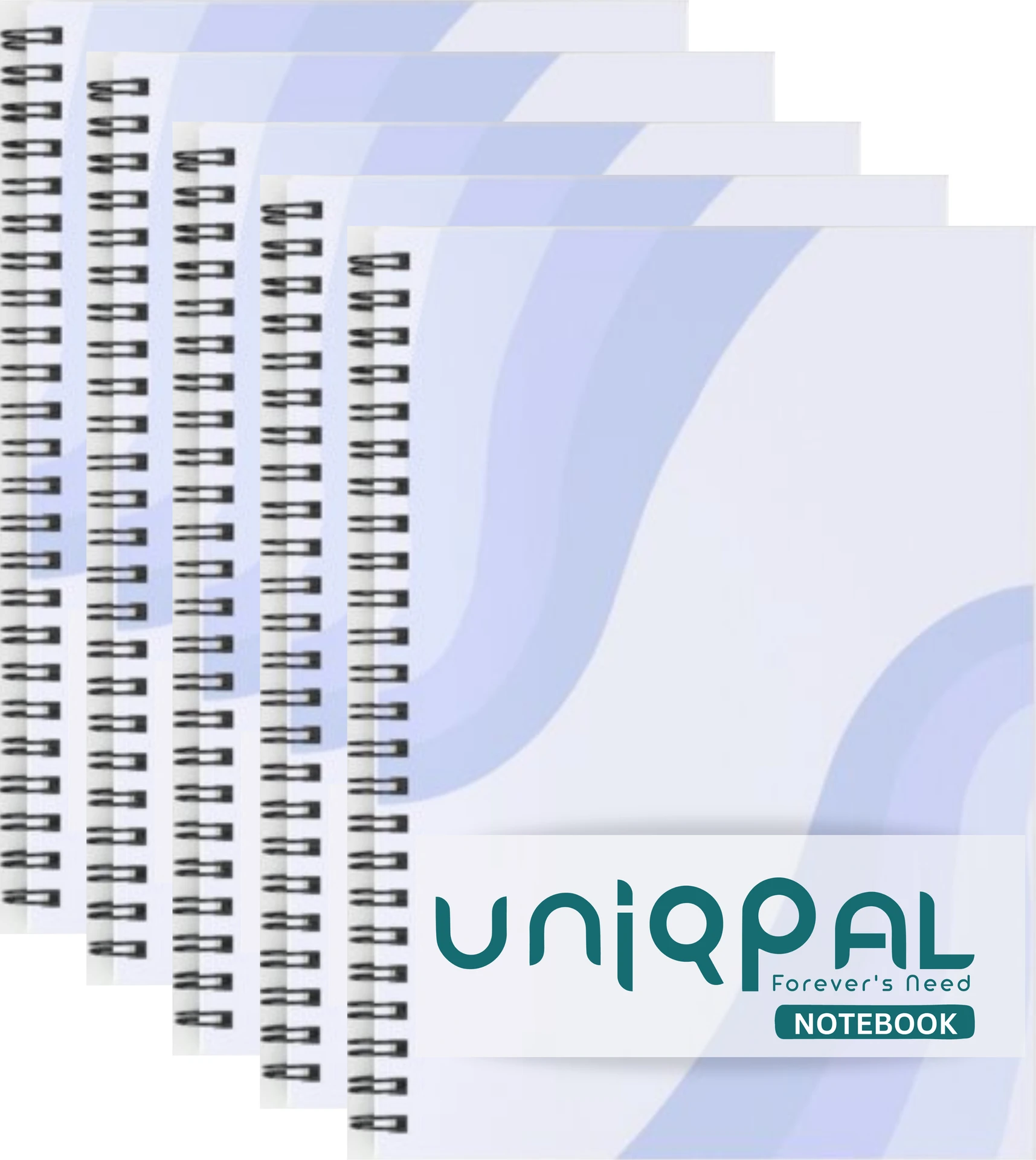 UNIQPAL Set of 5 A4 Notebook Unruled