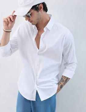Clothisto Men Striped Casual White Shirt
