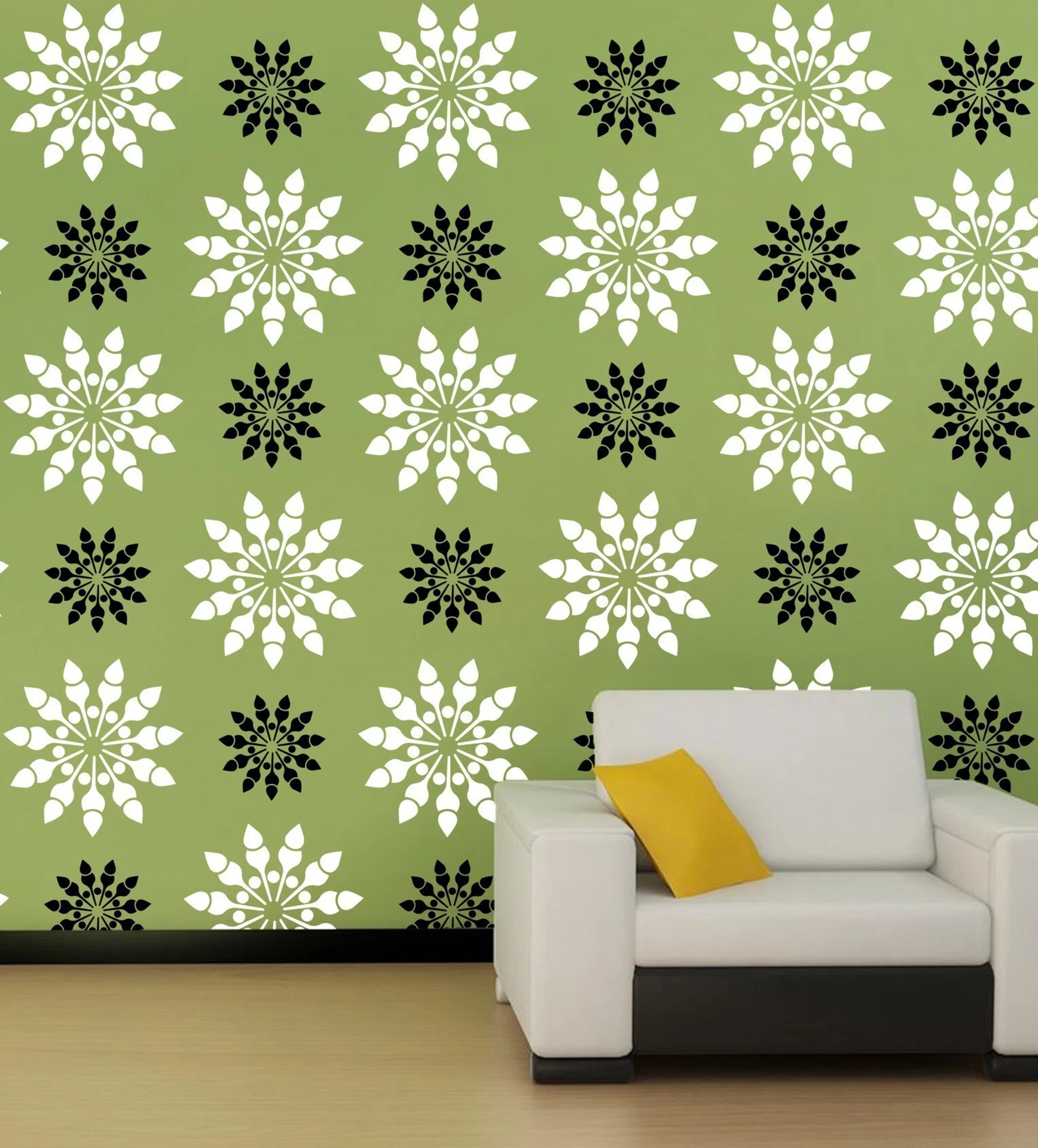 Kayra Decor Floral Wall Design Stencils for Wall Painting