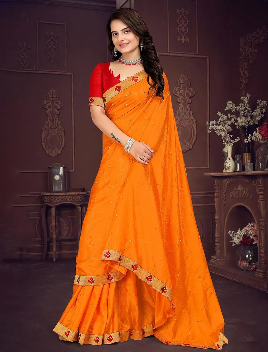 Om Shantam Sarees Embellished Woven Design Saree