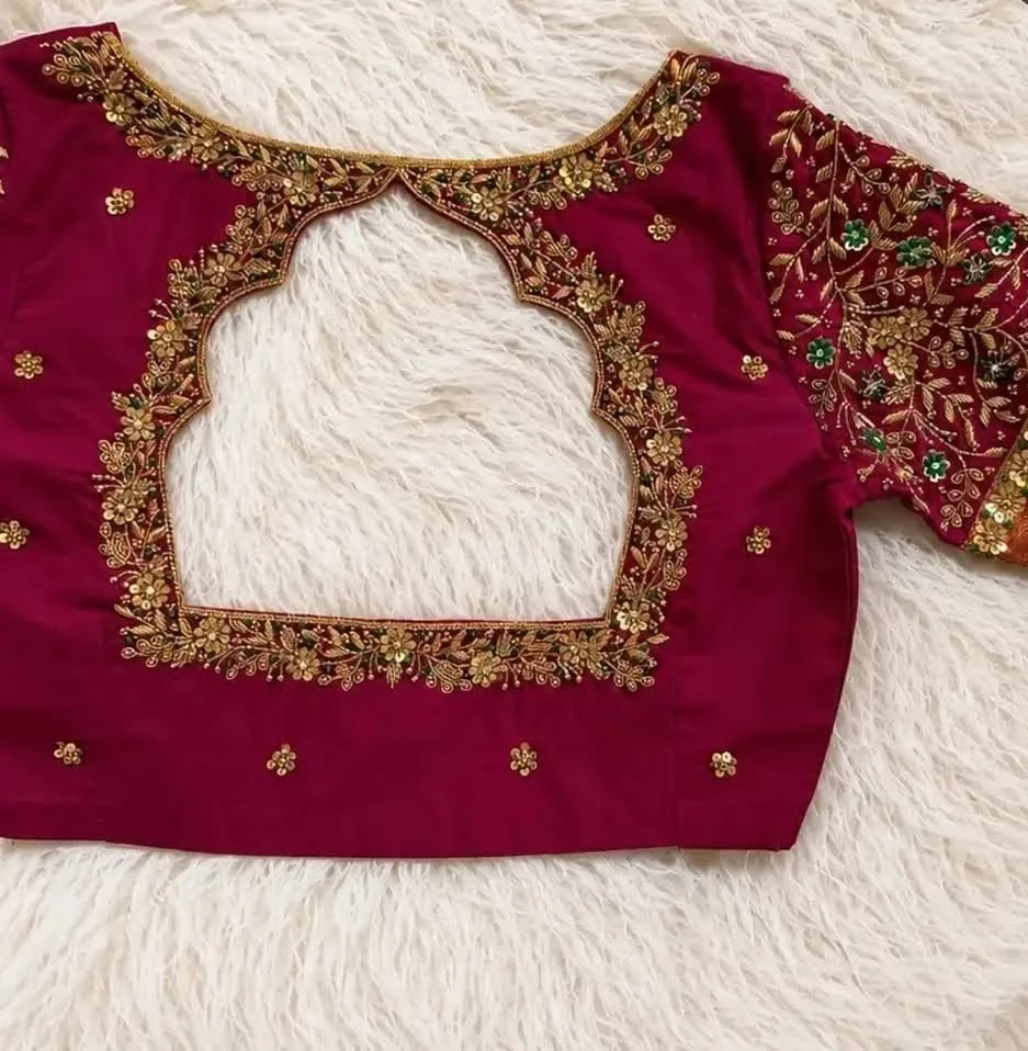 Magenta Bridal Silk Blouse