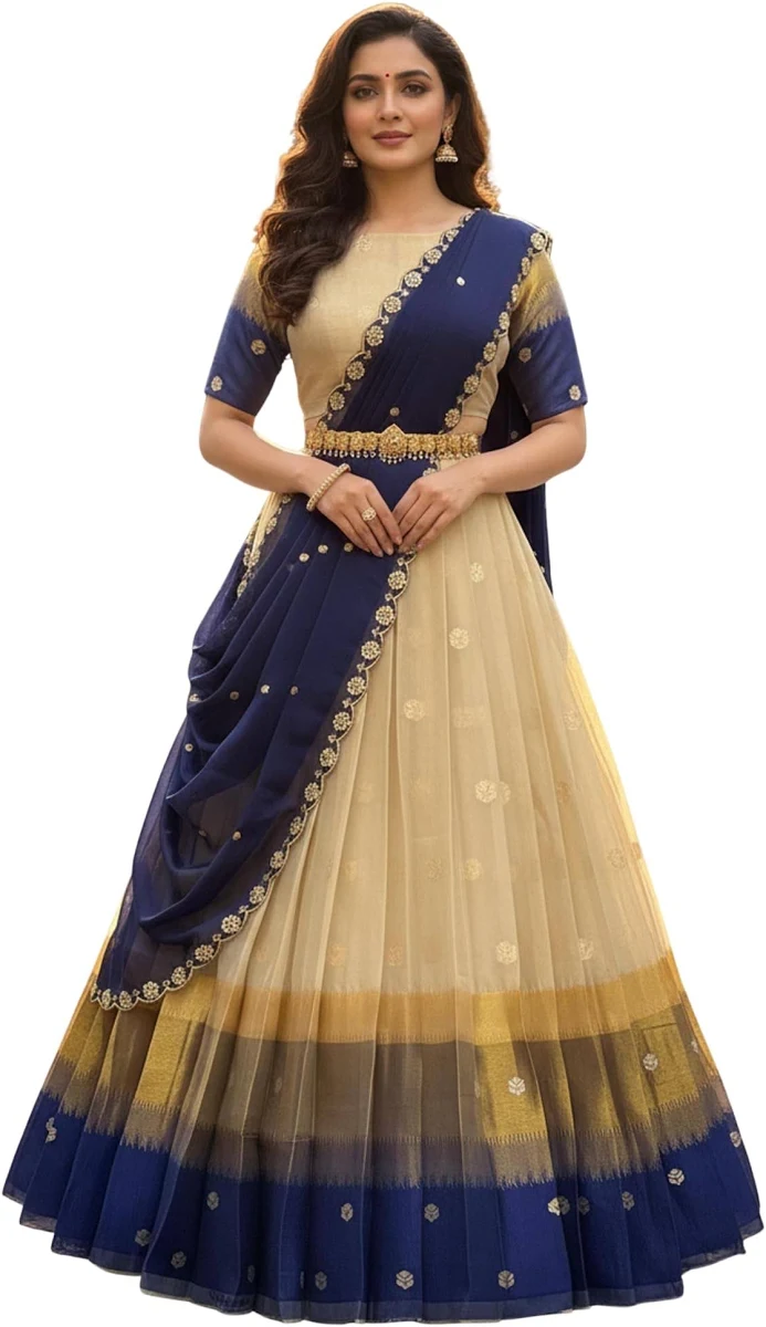 Unstitch Lehenga Choli Half Saree