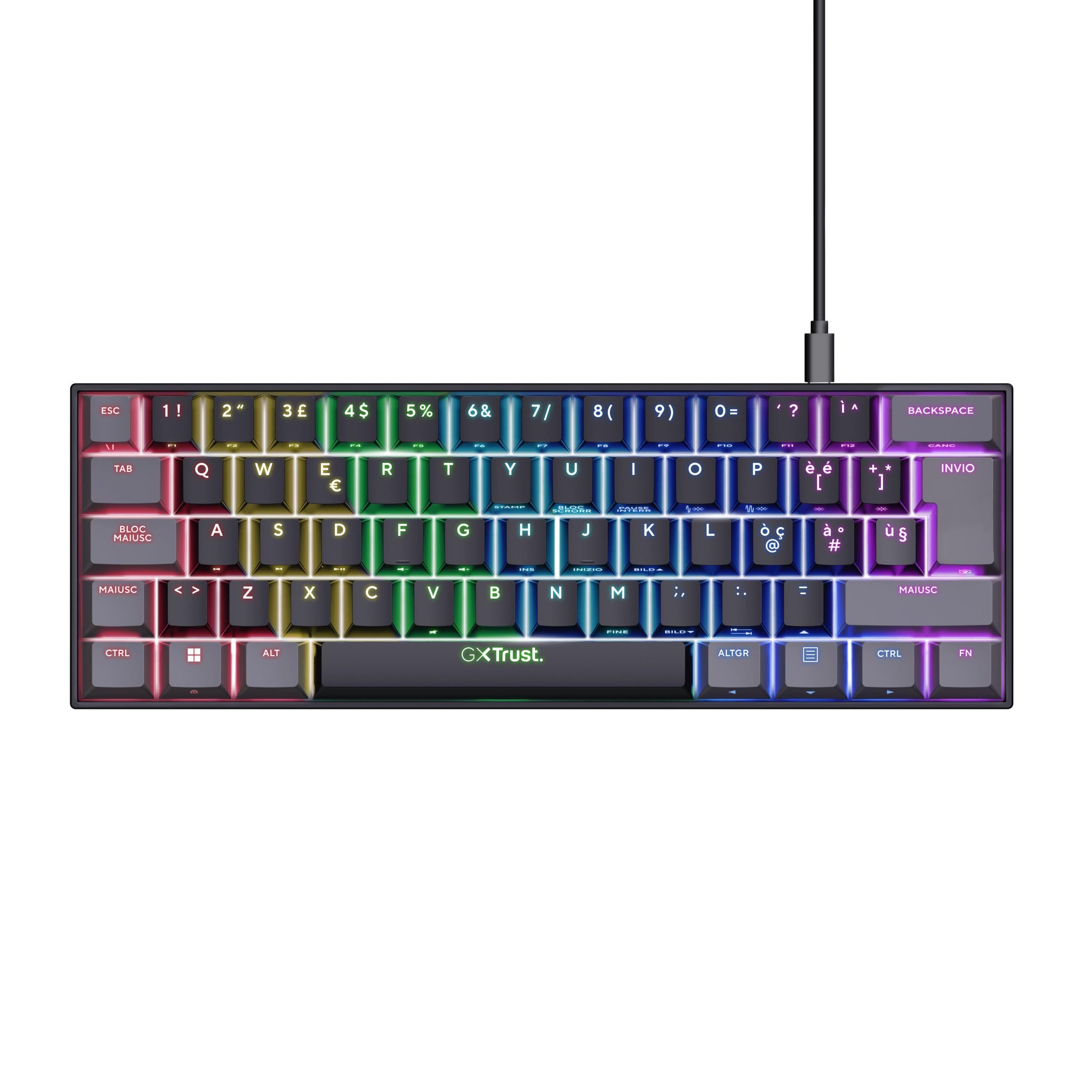 Trust GXT 867 Acira keyboard Gaming USB QWERTY Italian Black