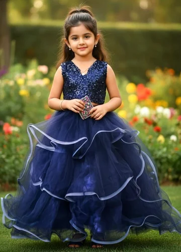 Layered Kids Girls Western Dress