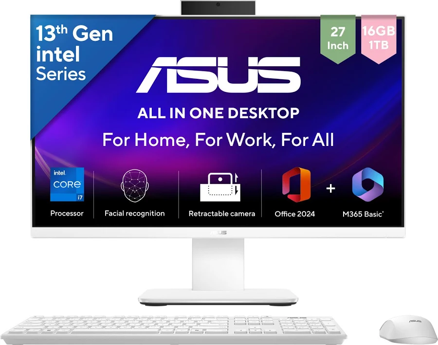 ASUS AiO V470 27 Inch Full HD IPS Display Intel Core 13th Gen Windows 11 Home Desktop