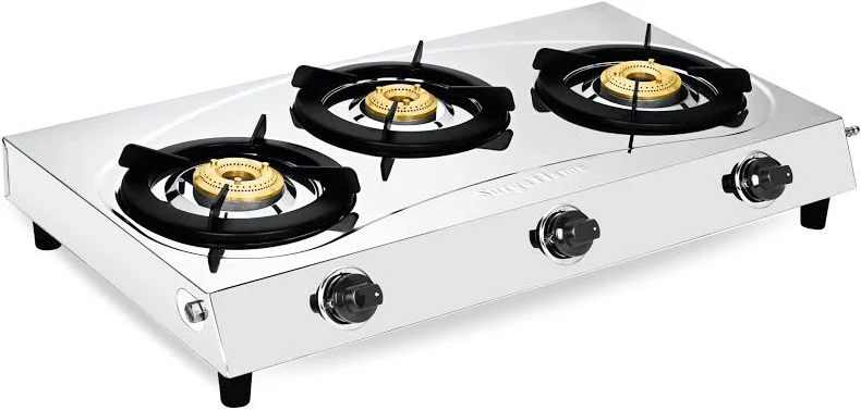 Surya Flame 3 Burner Cooktop L.P.G Stove