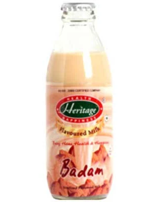 Heritage Badam Falvoured Milk Bottle 180 ml