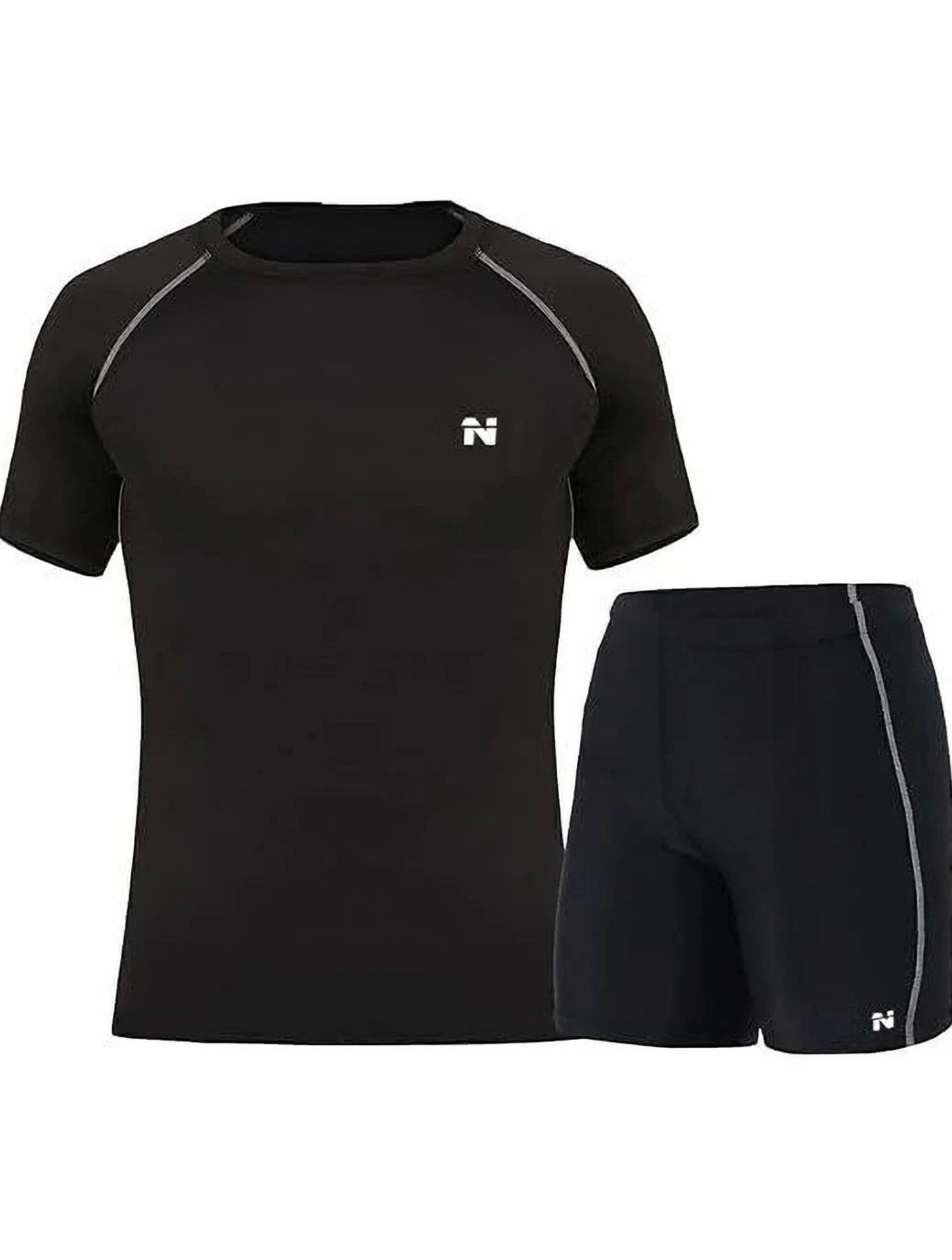 NINQ Pack of 2 Men Solid, Sporty Round Neck Nylon