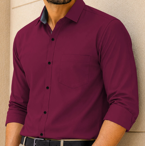 VeBNoR Men Regular Fit Solid Spread Collar Casual Shirt