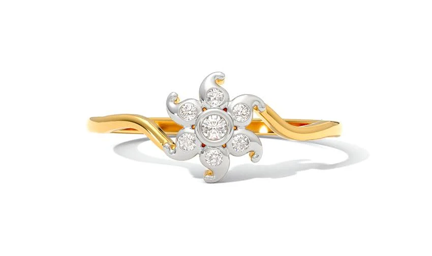 Women Paisley Swirl 9KT Diamond Ring