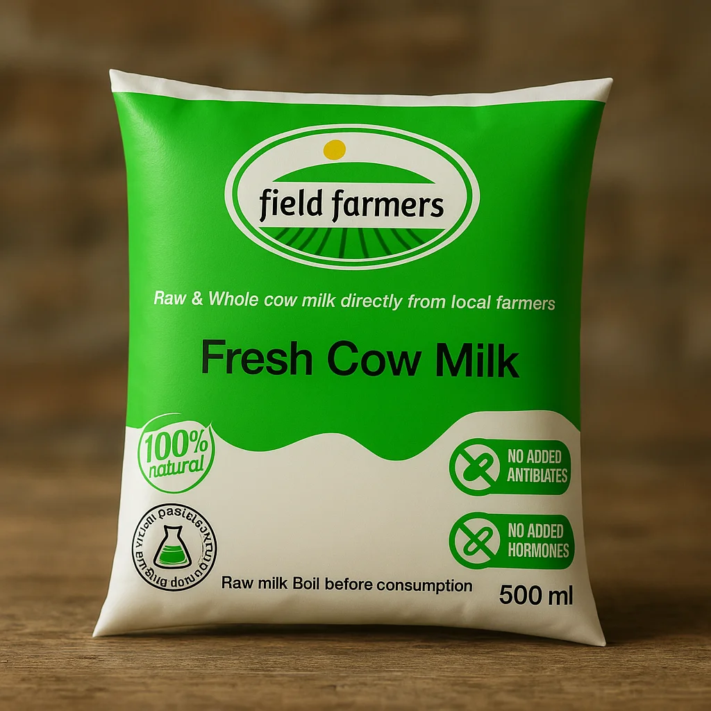 Fresh and Raw cow milk