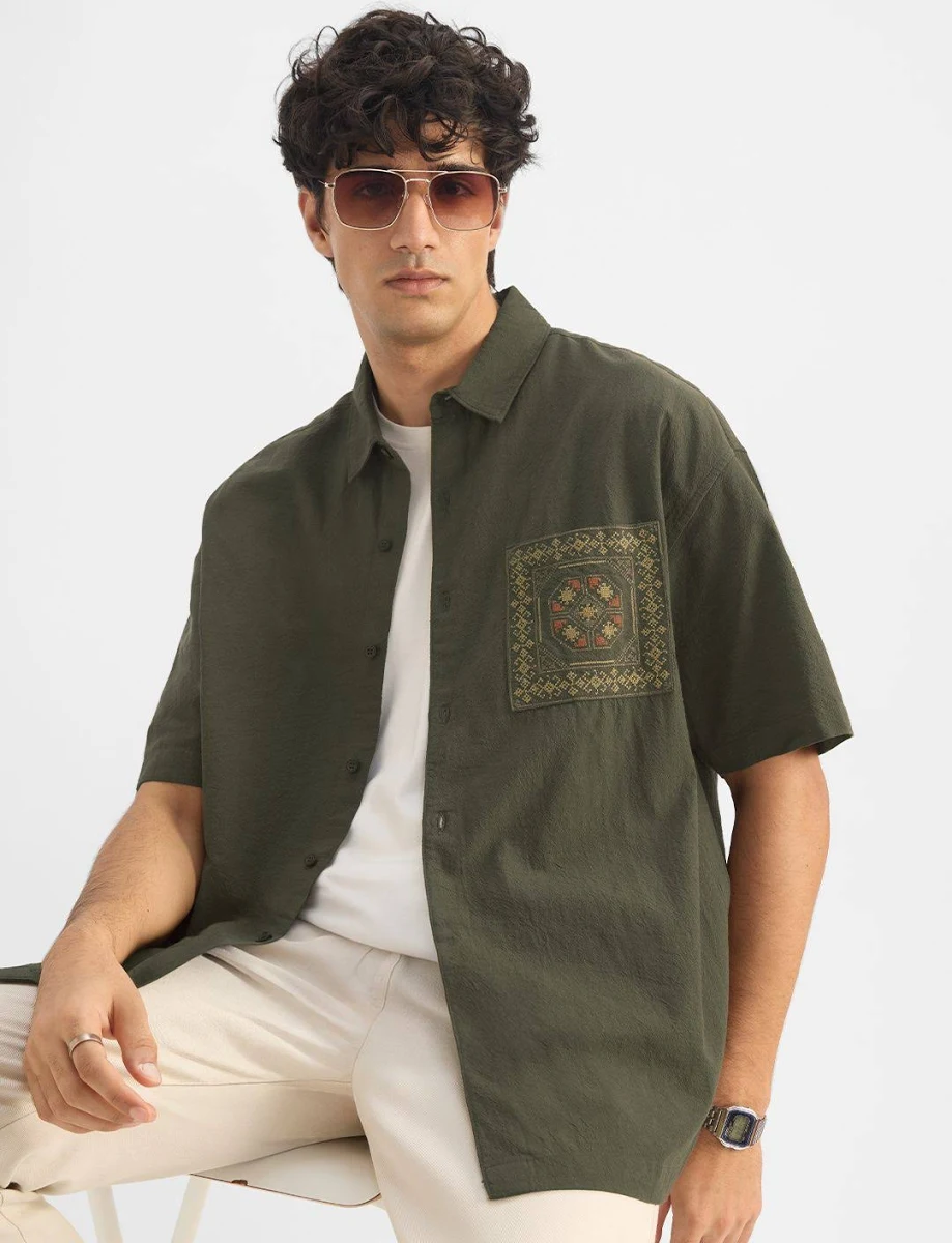 The Souled Store Men Solid CasualThe Souled Store Men Solid Casual