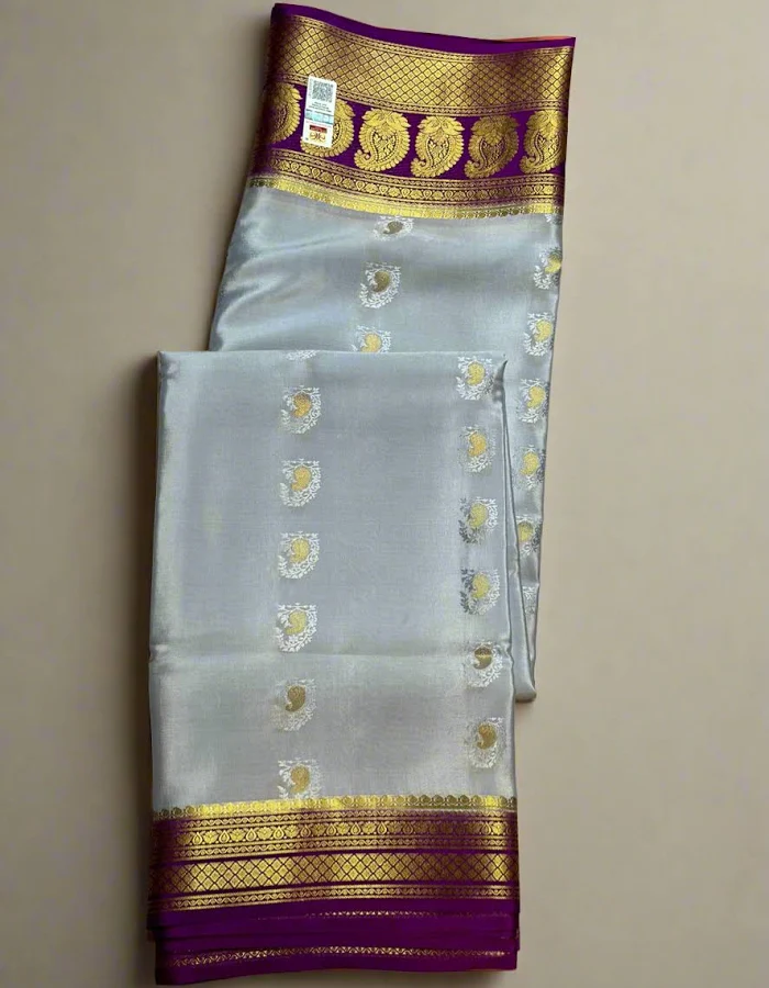 Mango Embose Butta Pure Crepe Saree