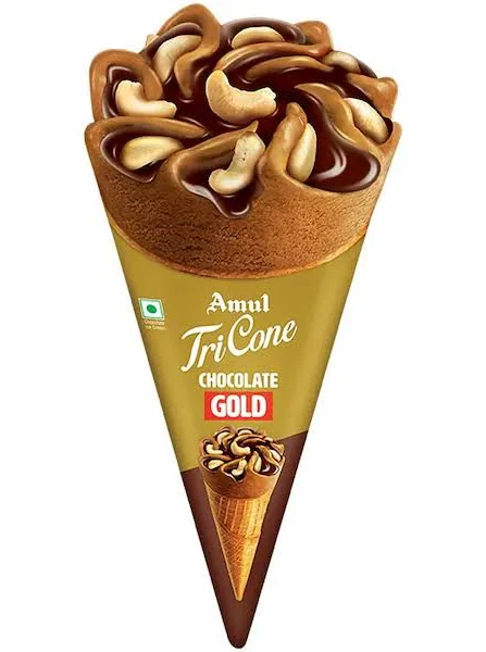 Amul Gold Tri Cone Chocolate Ice Cream 120 ml