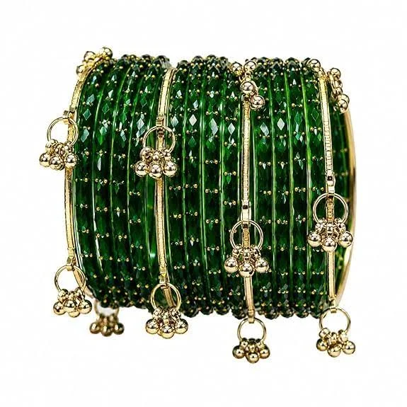 Green Kashmiri Ghangharoo Bangles