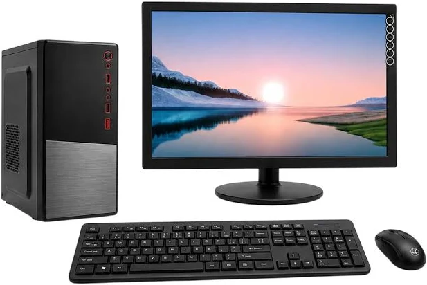 TECH- Assemblers All-in-One Desktop Computer Set with Monitor, Keyboard & Mouse, SSD Ready PC