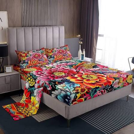 Boho Floral Fitted Sheet for Bedroom
