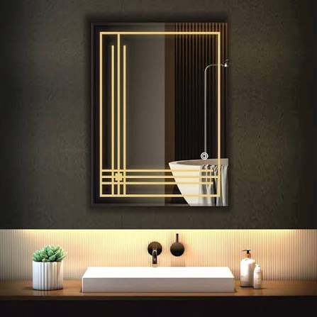 Rectangle 3Line Led Mirror Glass