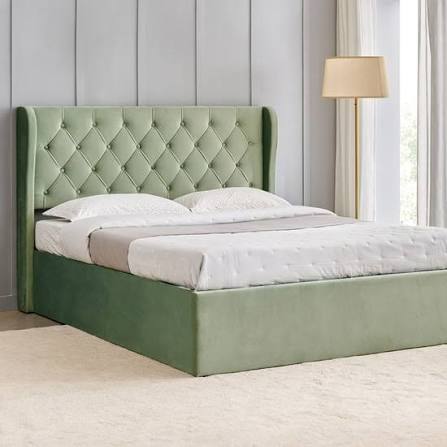 Helios Bravo Roxy Queen Bed with Hydraulic Storage – Green