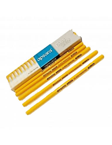 Apsara Glass Marking Pencils (10 pc pack) Yellow Colour