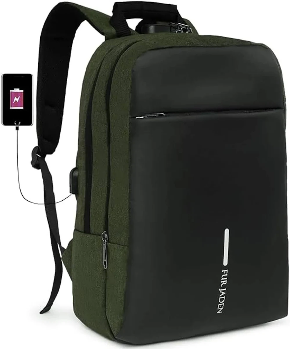 Fur Jaden Anti Theft Number Lock 15.6 Inch Laptop Backpack With Usb Port