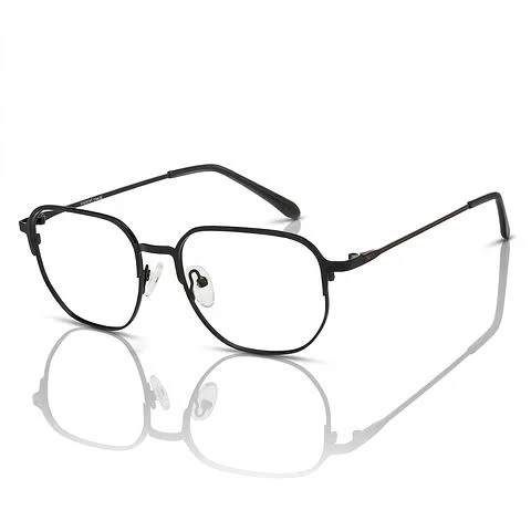 Vincent Chase Shades of Steel Men Eyeglasses Black Metal Geometric