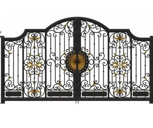 Black 9X8 Foot Designer Rust Proof Rectangular Paint Coated Mild Steel Gates