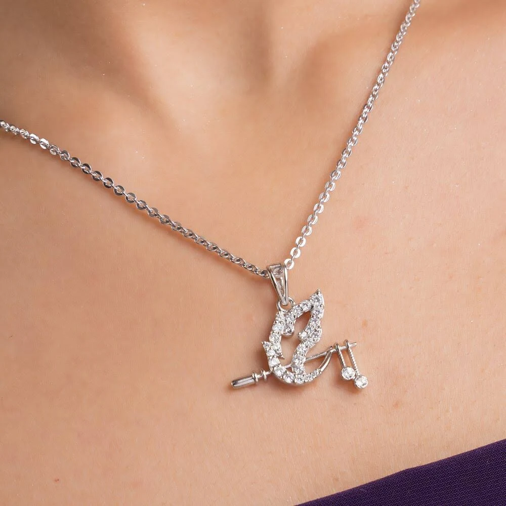Lord Krishna Design 92.5 Pure Silver Necklace For Women and Girls