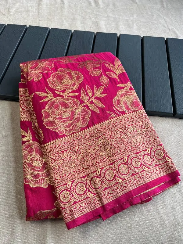 Soft khadi Georgette Silk Saree