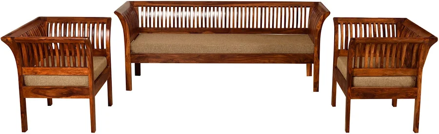 Fabina Sheesham Wood Modern Style Sofa Set for Living Room