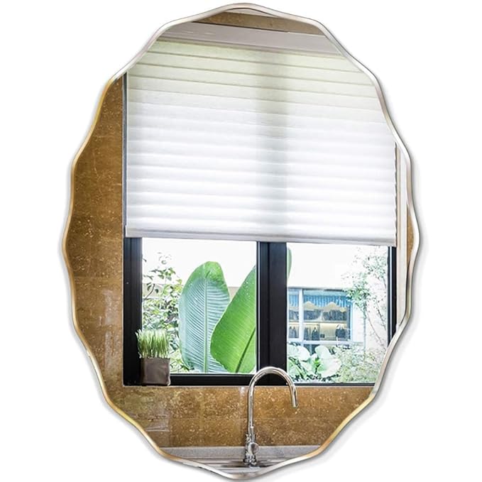 Frameless Oval Shape Beveled Wall Mirror