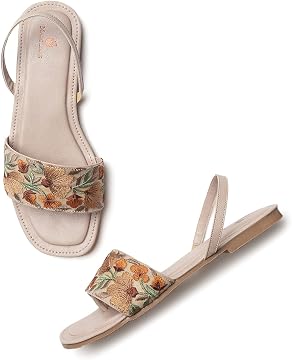 Marc Loire Women’s Pair of Embroidered & Embellished Flat Fashion Sandals