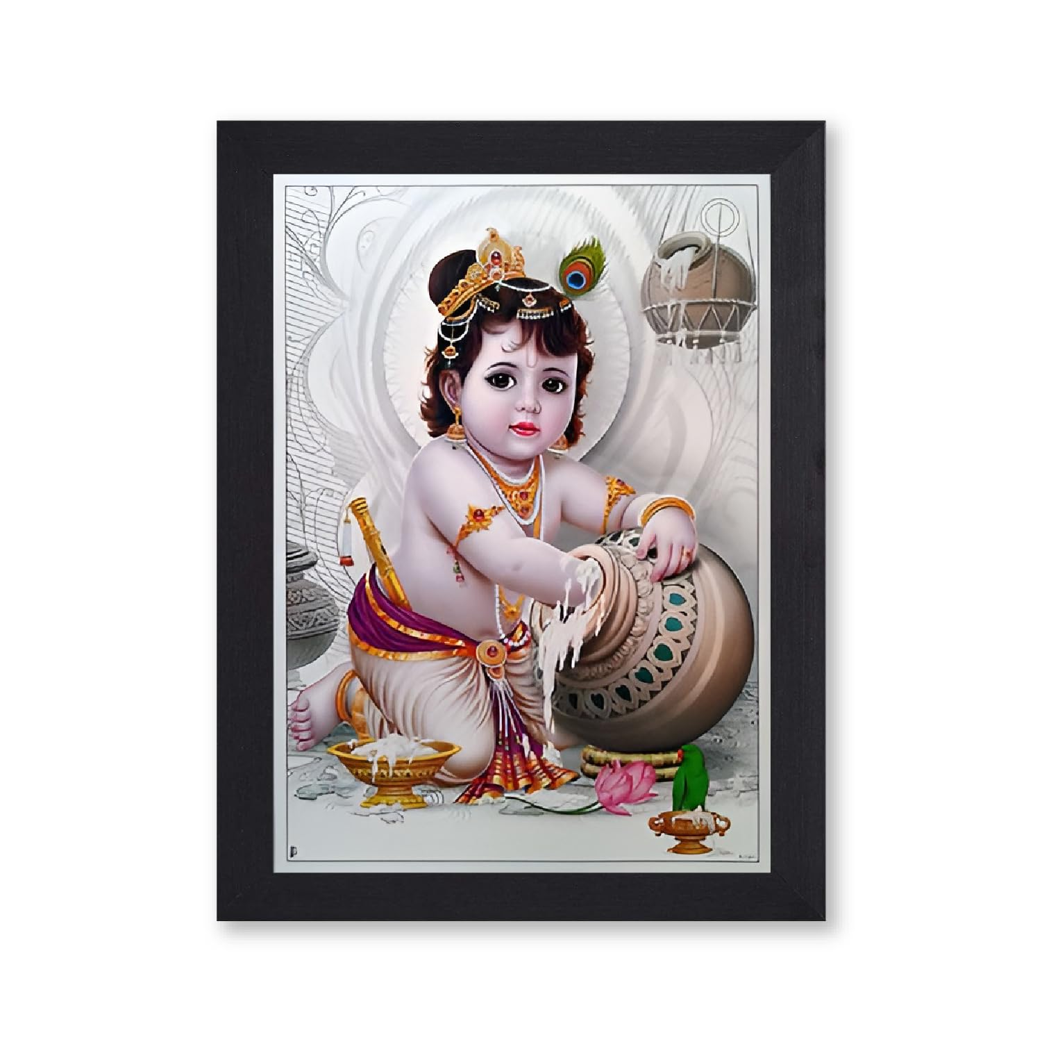BIRD’S MIND Baby Krishna God Photo Frame