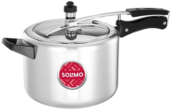 Amazon Brand – Solimo – Sleek Induction Bottom Aluminium Pressure Cooker