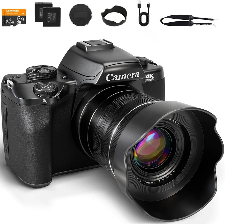 4K 75MP Digital Cameras for Photography 20X Optical Zoom