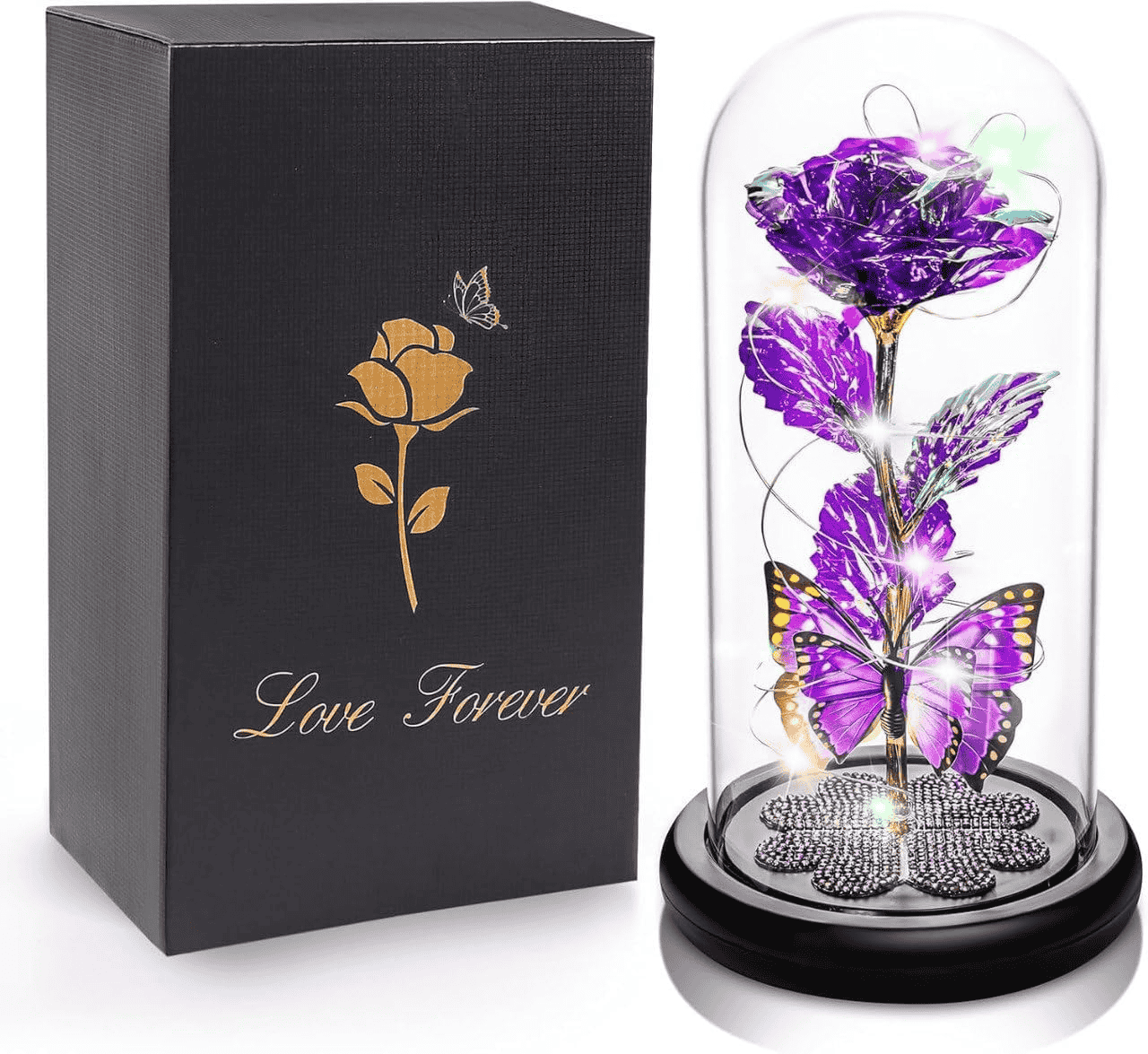 Galaxy Glass Flowers Birthday Forever Eternal Crystal Light