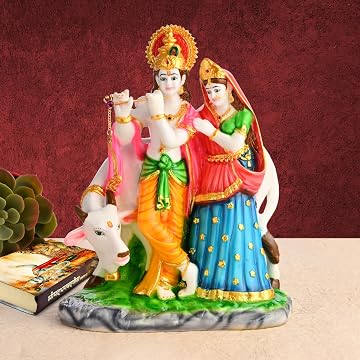 Creating Ambiance Polyresin Marble Finish Radha Krishna